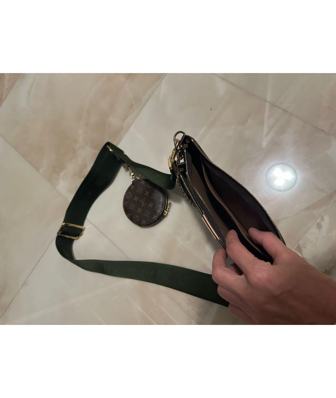 LOUIS VUITTON Коричневая кожаная сумка через плечо, фото 4
