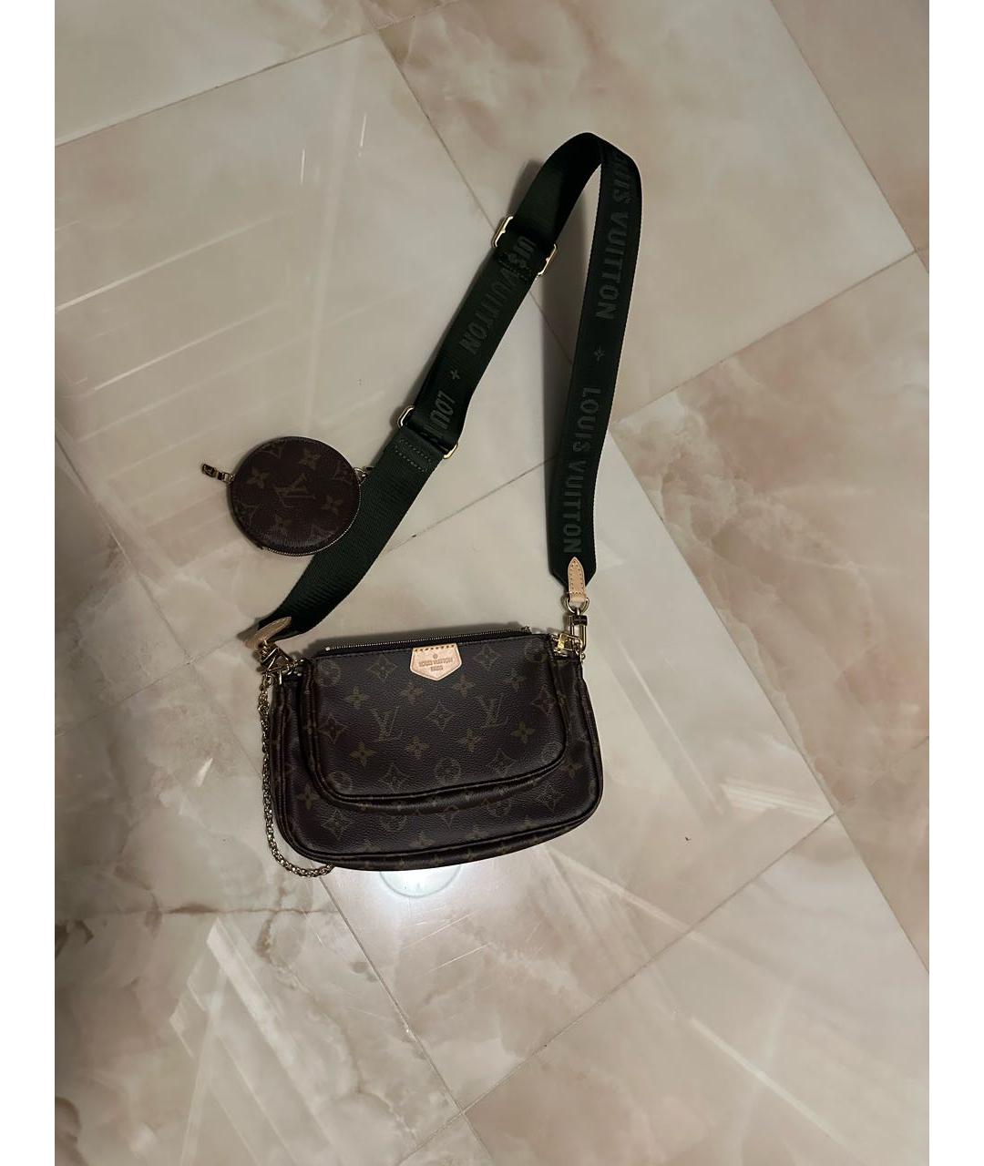 LOUIS VUITTON Коричневая кожаная сумка через плечо, фото 5