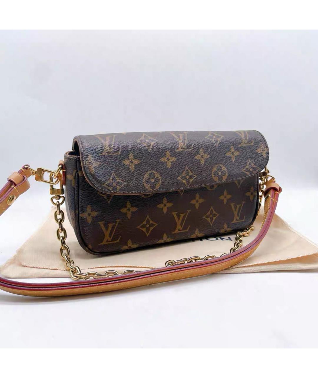 LOUIS VUITTON Коричневая кожаная сумка через плечо, фото 2