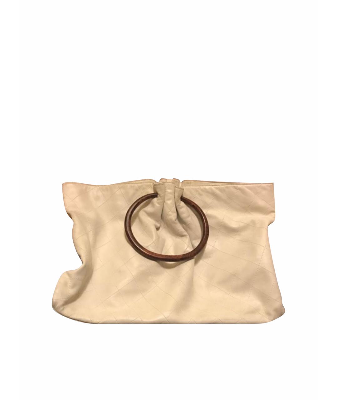 CHANEL Бежевая кожаная сумка тоут, фото 1