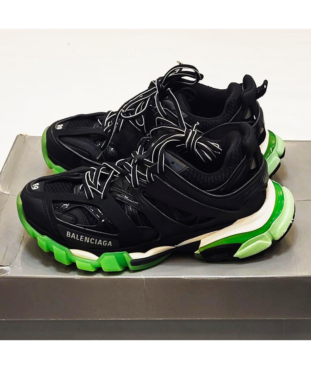 BALENCIAGA Черные кожаные кроссовки, фото 3