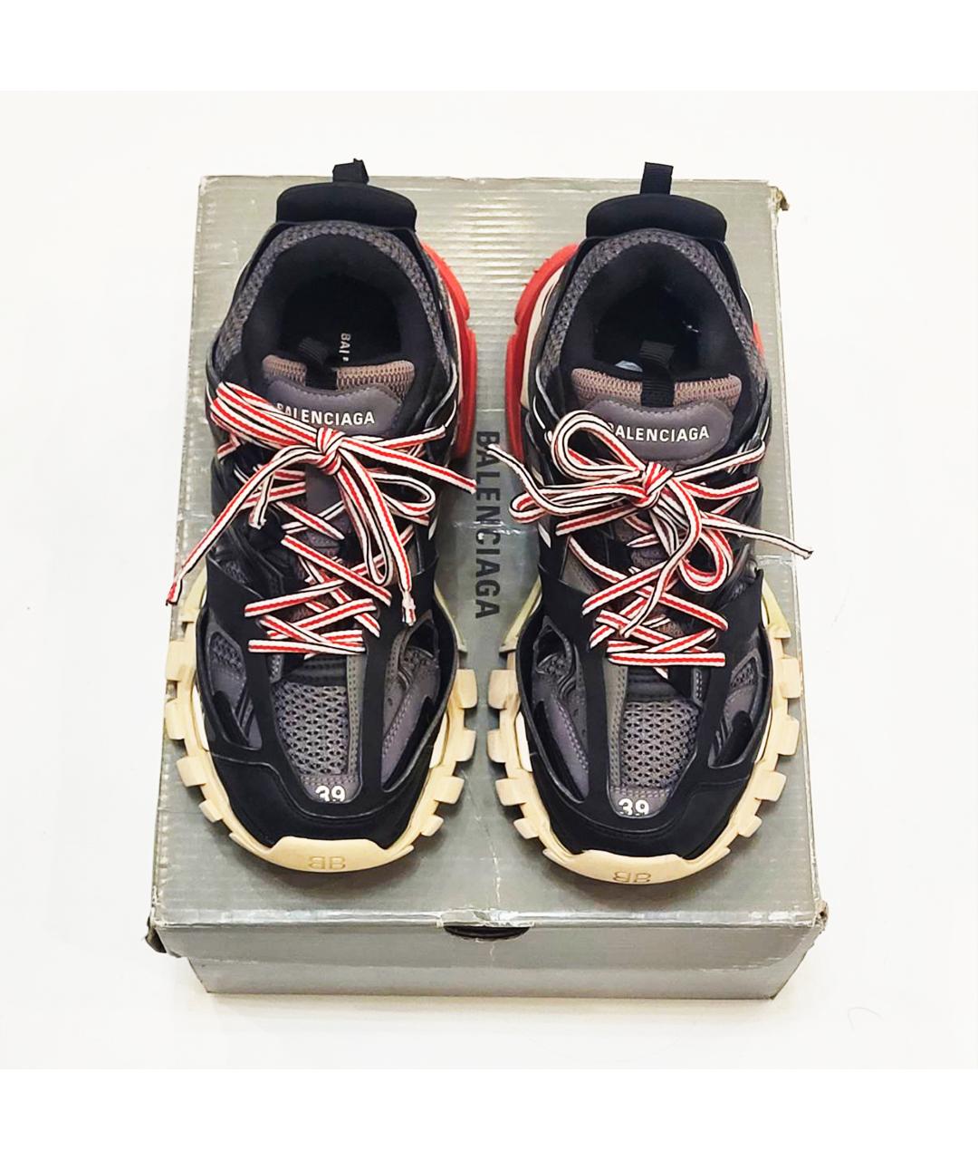BALENCIAGA Черные кожаные кроссовки, фото 4