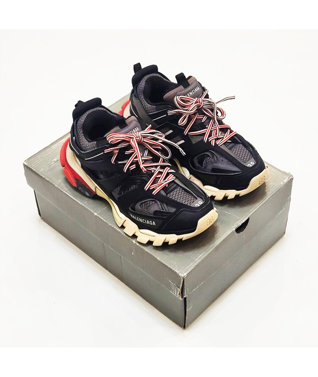 BALENCIAGA Черные кожаные кроссовки, фото 2