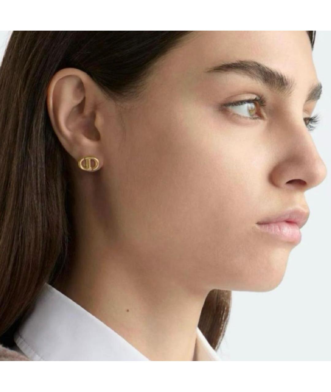 CHRISTIAN DIOR Золотые латунные серьги, фото 8