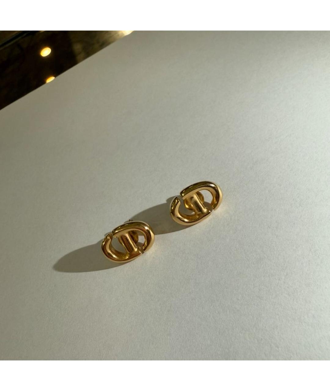 CHRISTIAN DIOR Золотые латунные серьги, фото 6