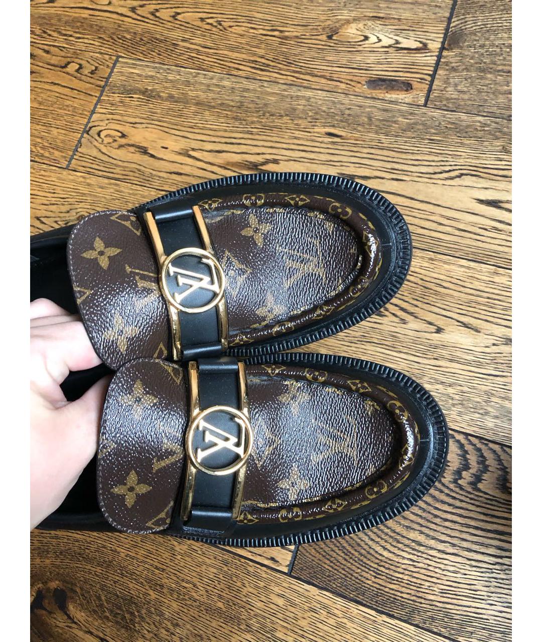 LOUIS VUITTON Коричневые лоферы, фото 7