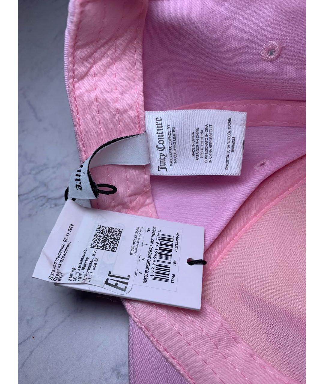 JUICY COUTURE Розовая хлопковая кепка, фото 8