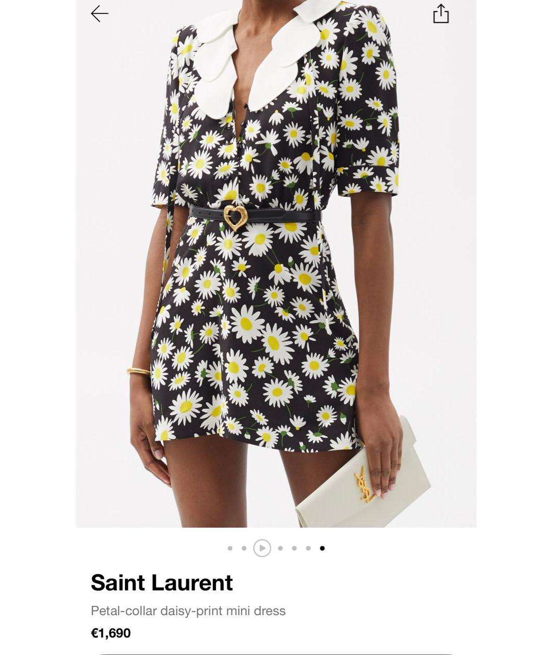 SAINT LAURENT Вискозное повседневное платье, фото 5