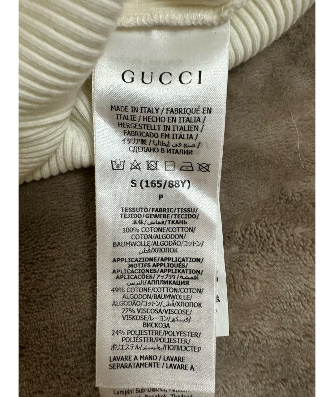 GUCCI Белая хлопковая майка, фото 3