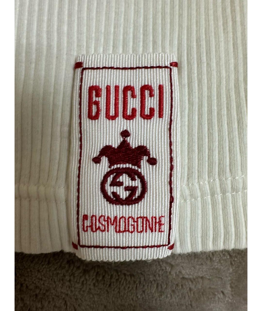 GUCCI Белая хлопковая майка, фото 2