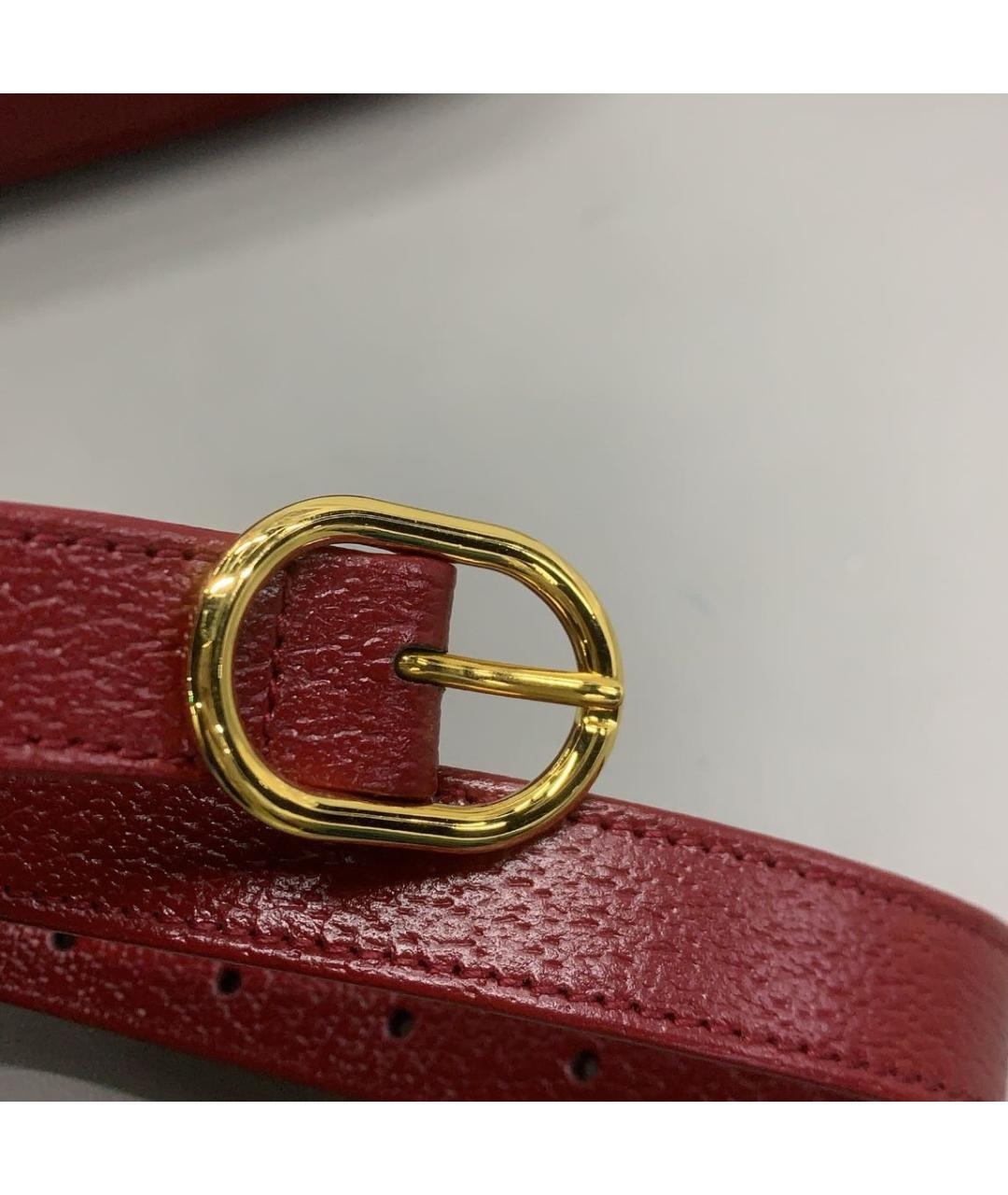 GUCCI Бордовая кожаная сумка через плечо, фото 8