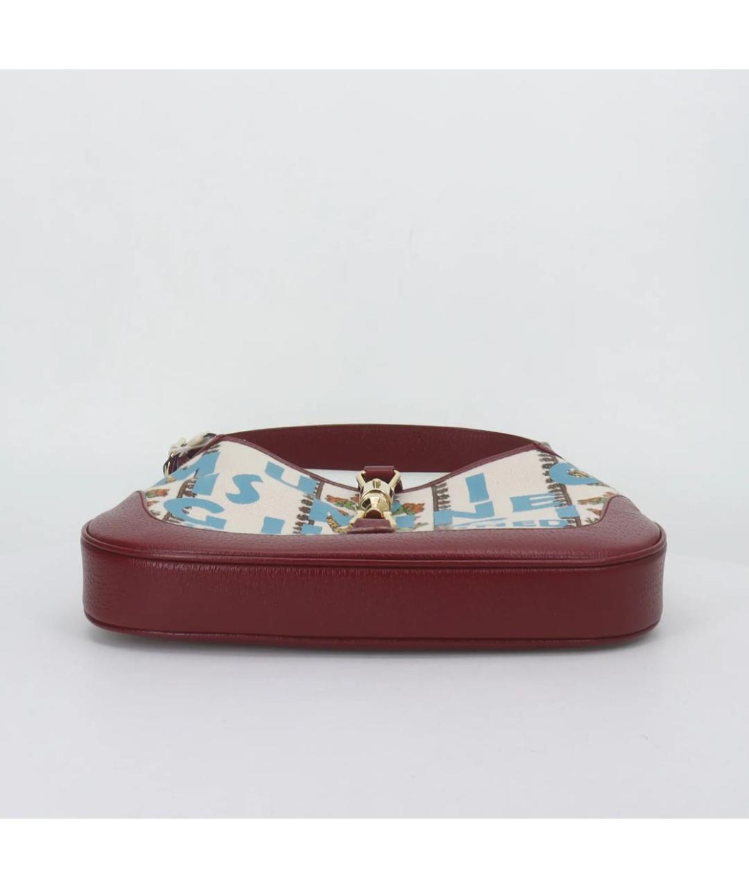 GUCCI Бордовая кожаная сумка через плечо, фото 5