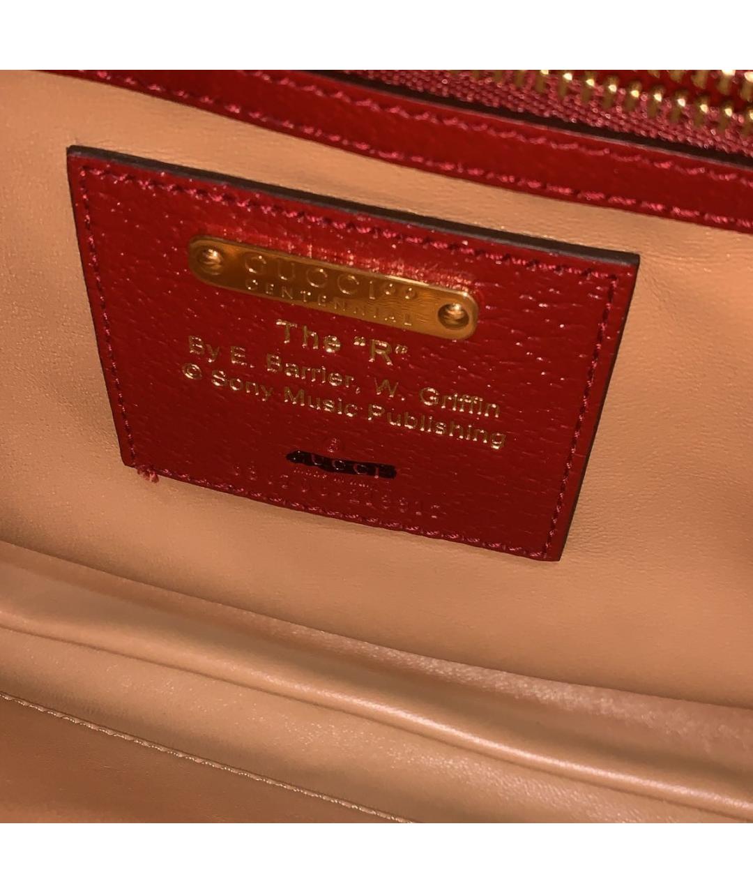GUCCI Бордовая кожаная сумка через плечо, фото 7