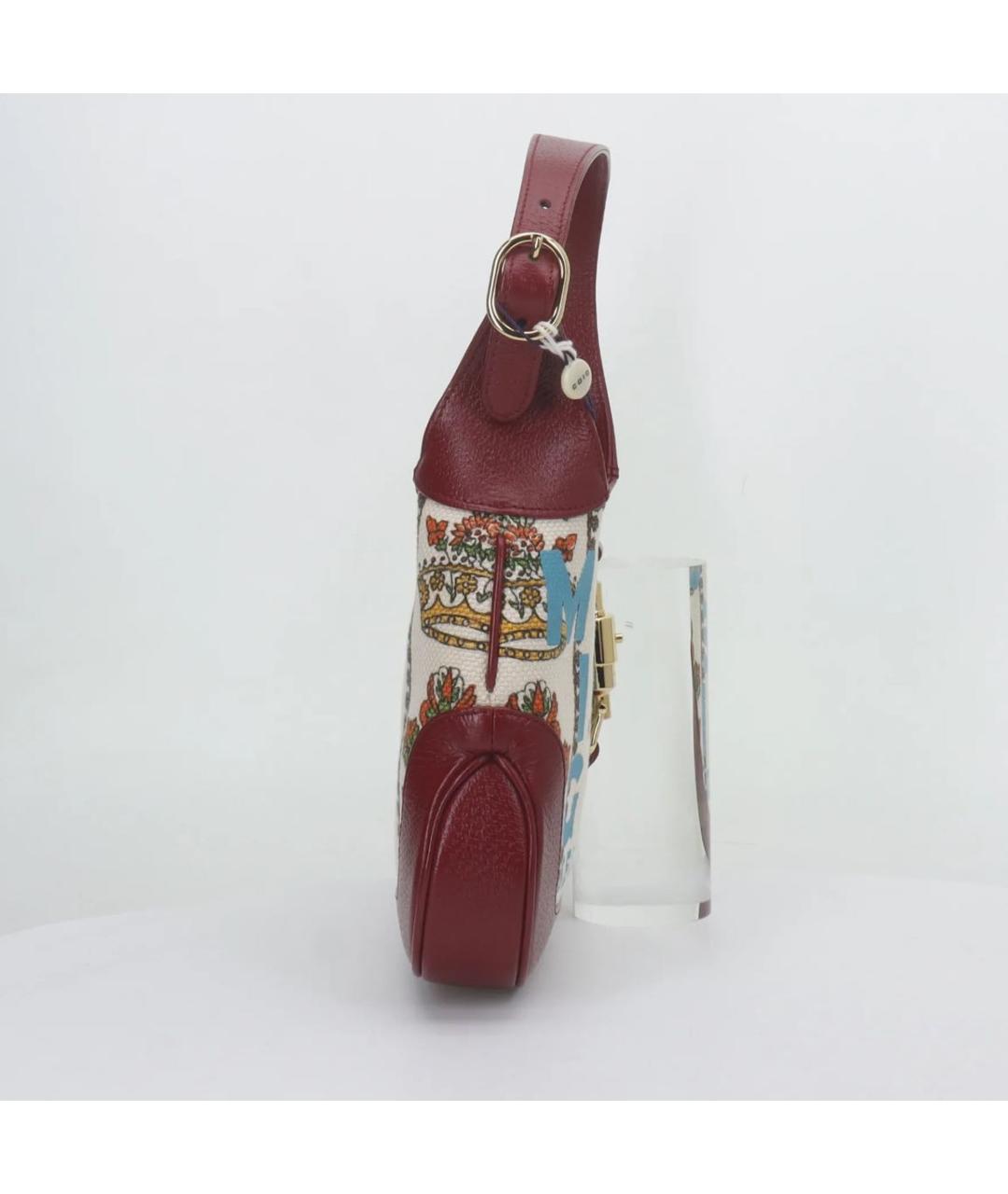 GUCCI Бордовая кожаная сумка через плечо, фото 4
