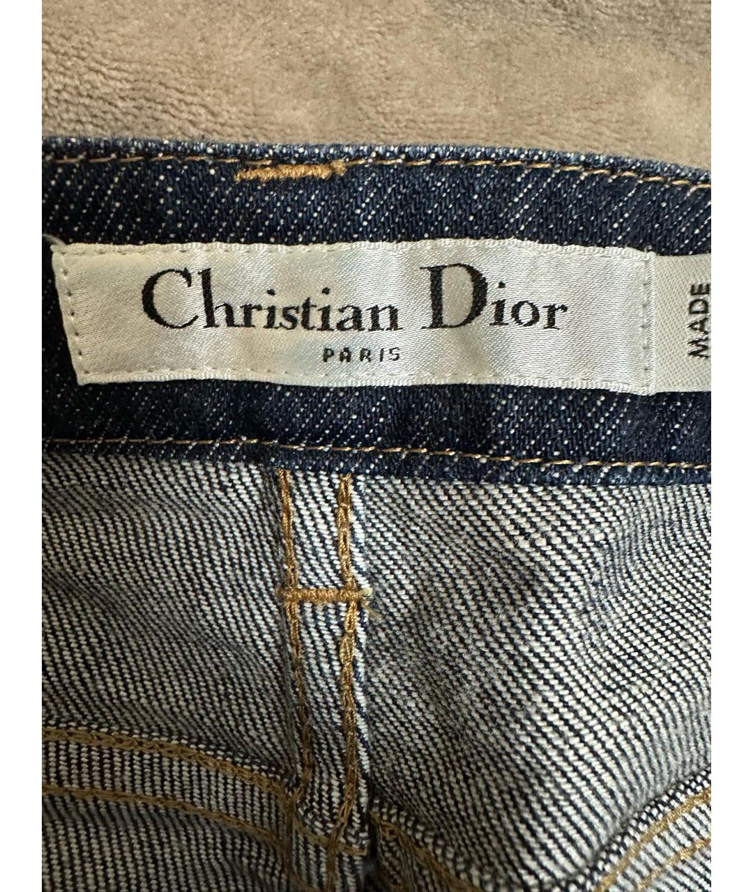 CHRISTIAN DIOR Темно-синие хлопковые прямые джинсы, фото 5