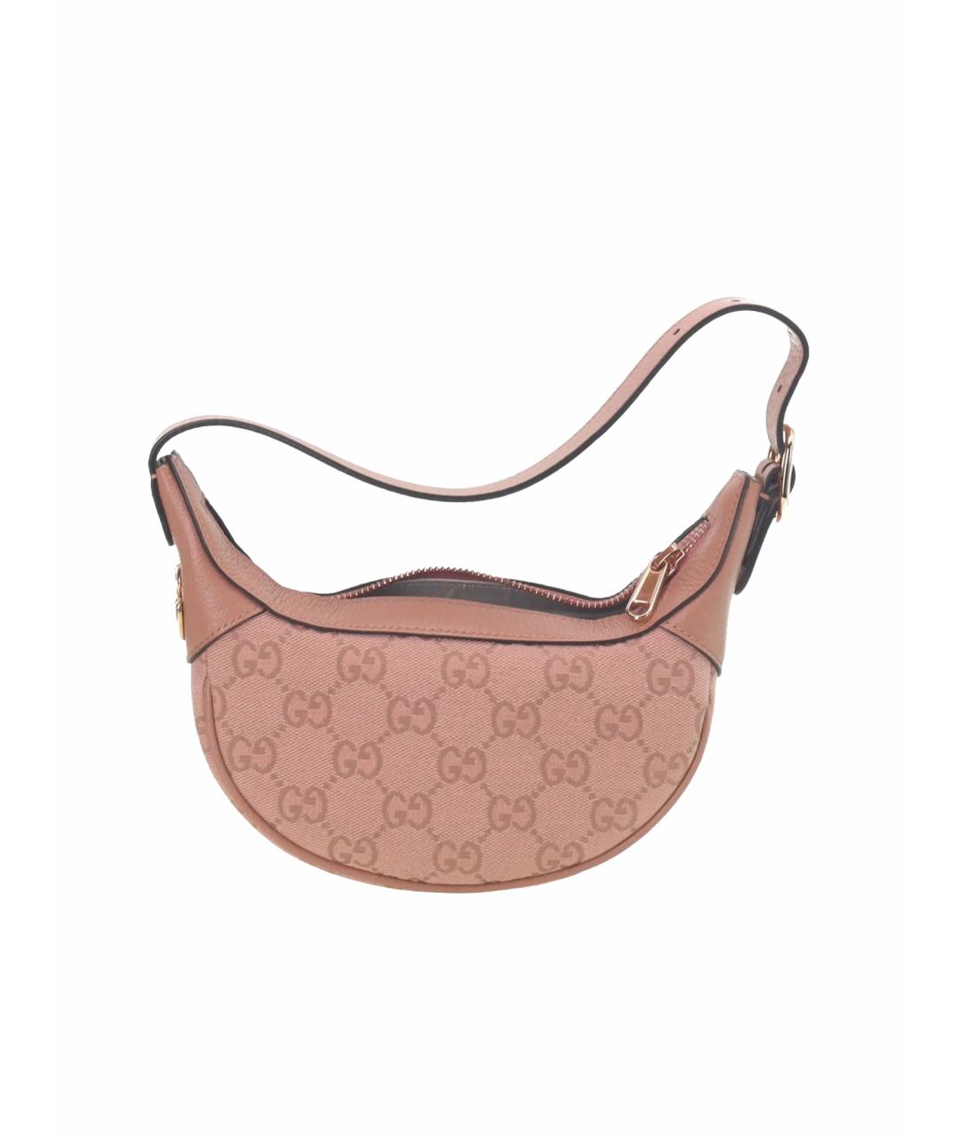 GUCCI Коралловая кожаная сумка с короткими ручками, фото 1