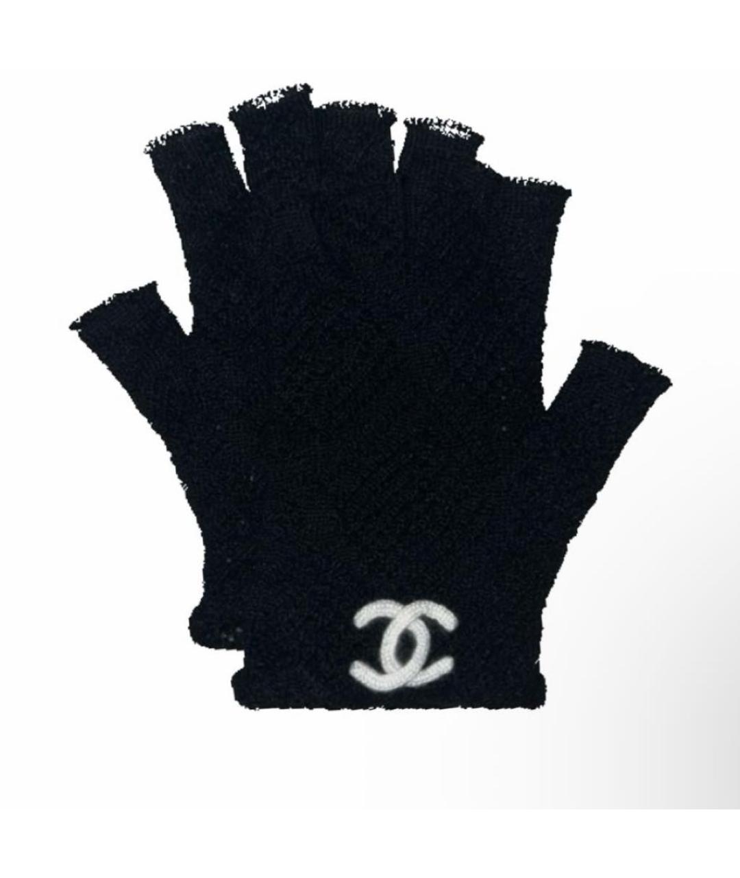 CHANEL Черные митенки, фото 4