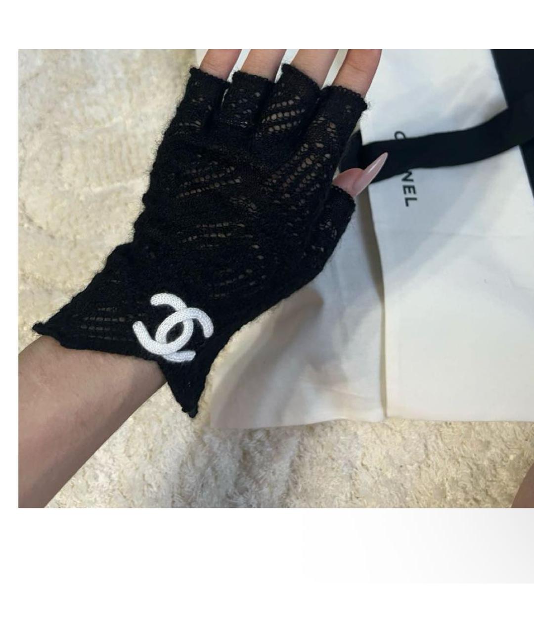 CHANEL Черные митенки, фото 2