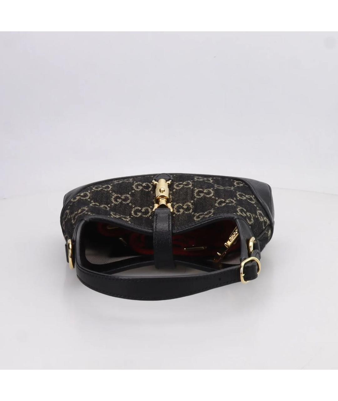 GUCCI Черная кожаная сумка через плечо, фото 4