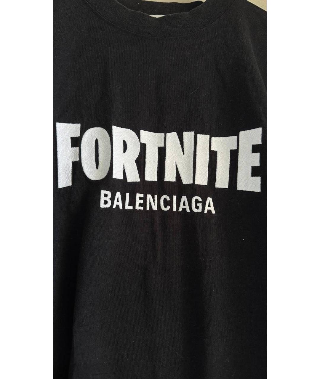 BALENCIAGA Черная хлопковая футболка, фото 2