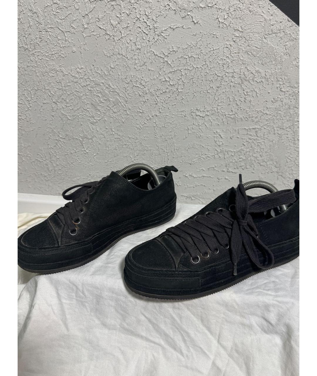 ANN DEMEULEMEESTER Черные замшевые кеды, фото 3