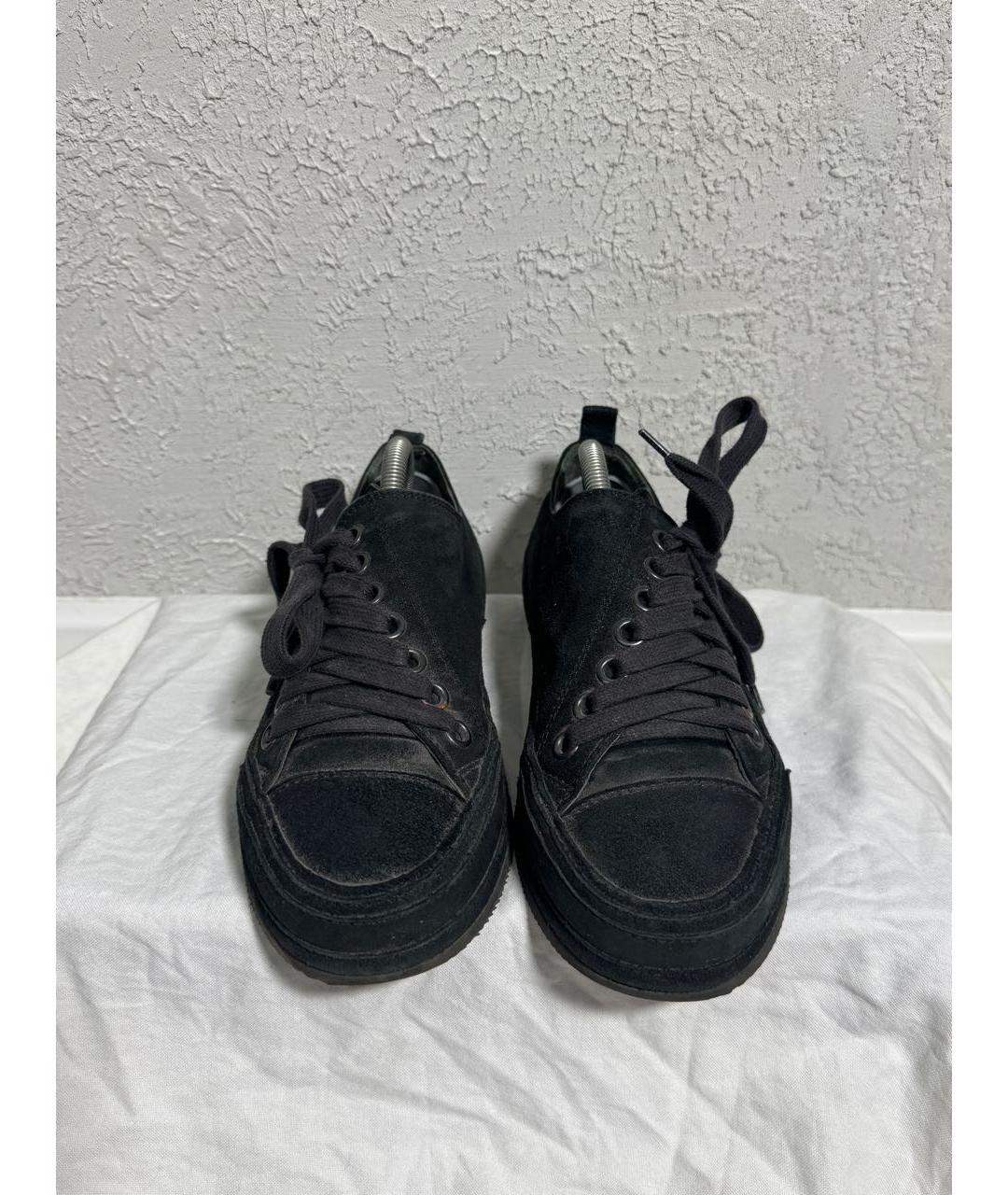 ANN DEMEULEMEESTER Черные замшевые кеды, фото 2