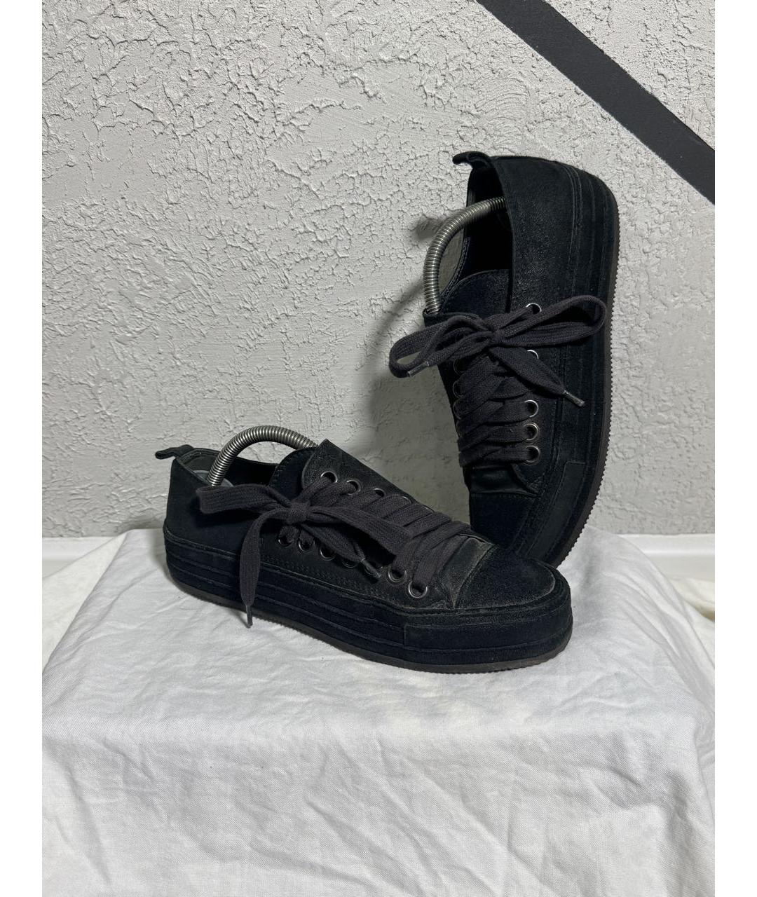 ANN DEMEULEMEESTER Черные замшевые кеды, фото 8