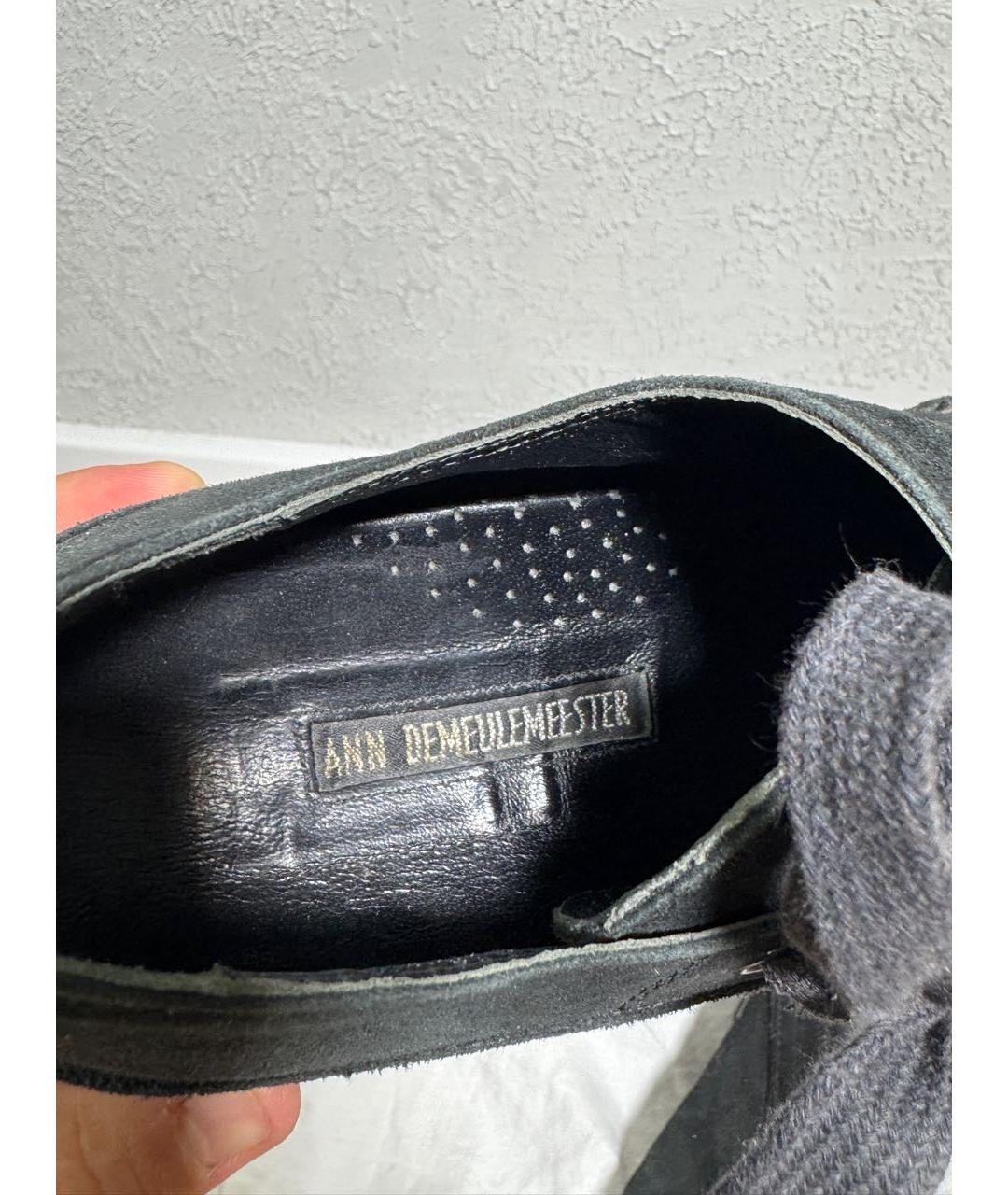 ANN DEMEULEMEESTER Черные замшевые кеды, фото 7