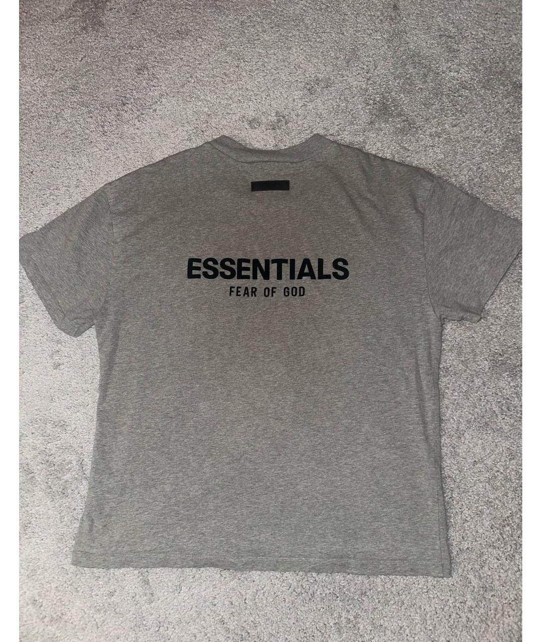 FEAR OF GOD ESSENTIALS Серая хлопковая футболка, фото 2