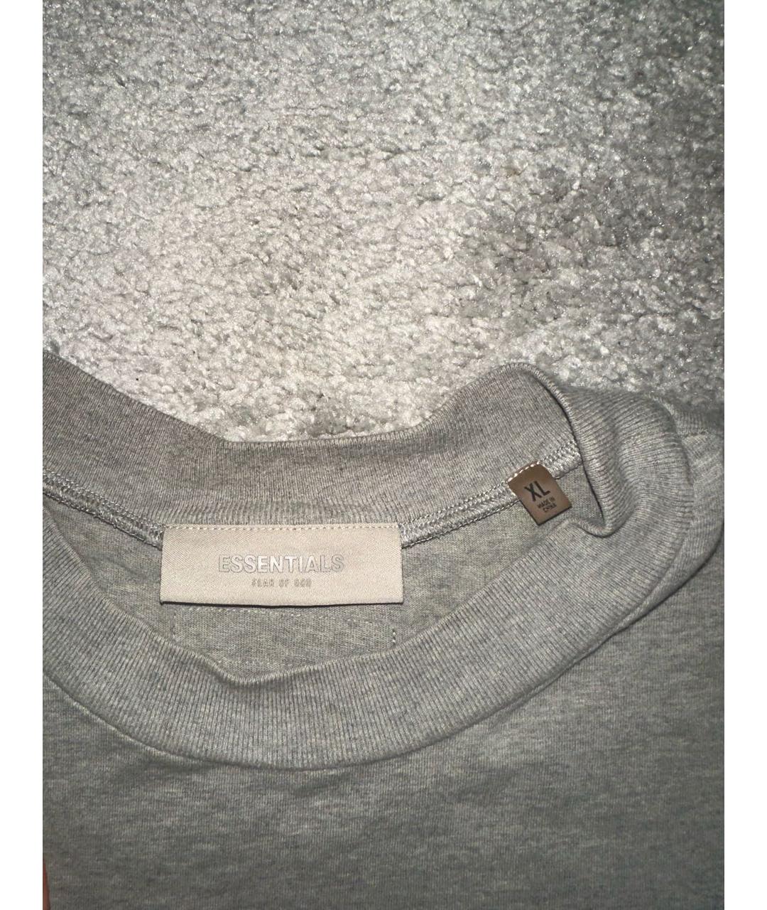 FEAR OF GOD ESSENTIALS Серая хлопковая футболка, фото 3