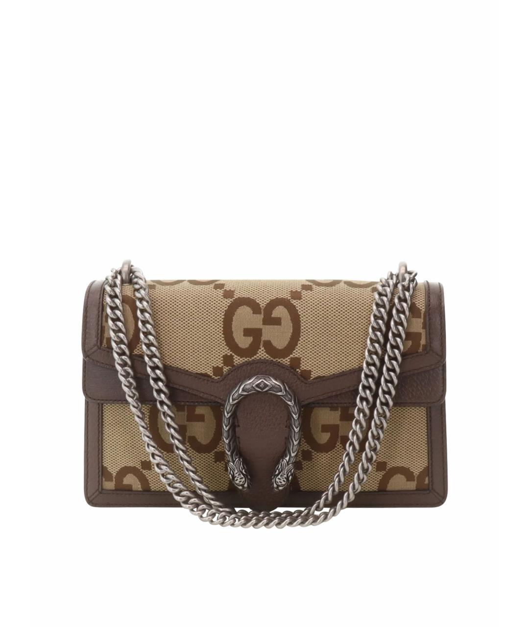 GUCCI Коричневая кожаная сумка через плечо, фото 1