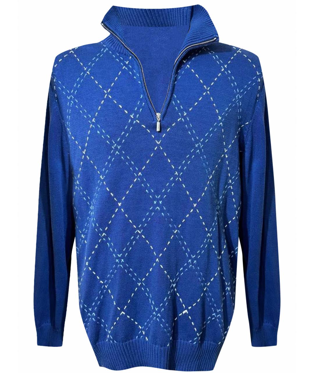 BRIONI Синий хлопковый джемпер / свитер, фото 1