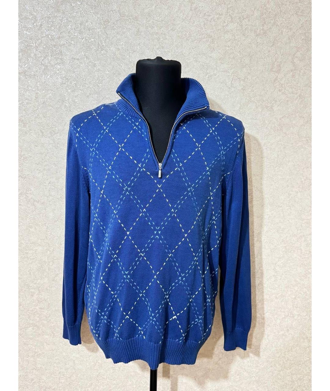 BRIONI Синий хлопковый джемпер / свитер, фото 7