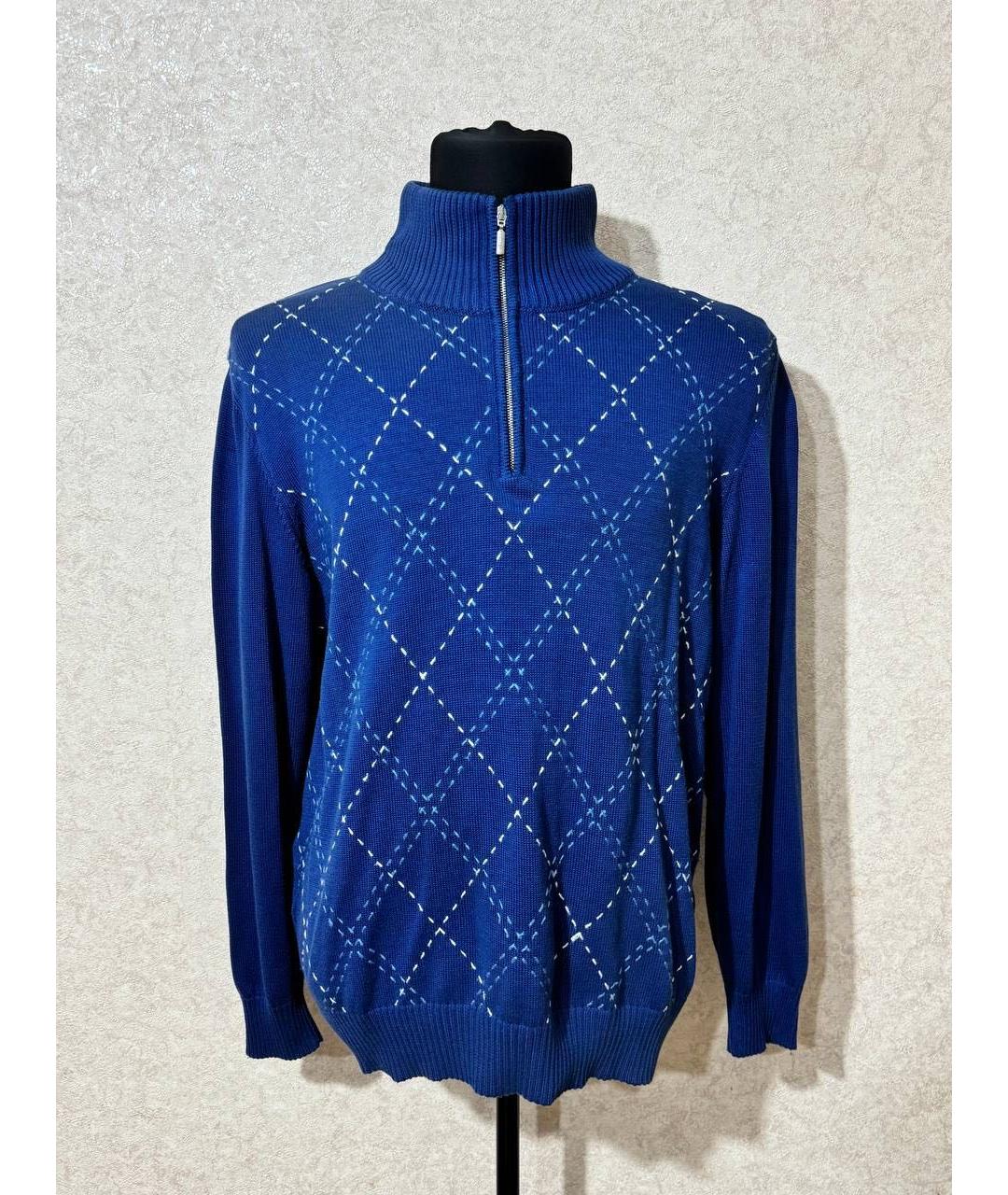 BRIONI Синий хлопковый джемпер / свитер, фото 6