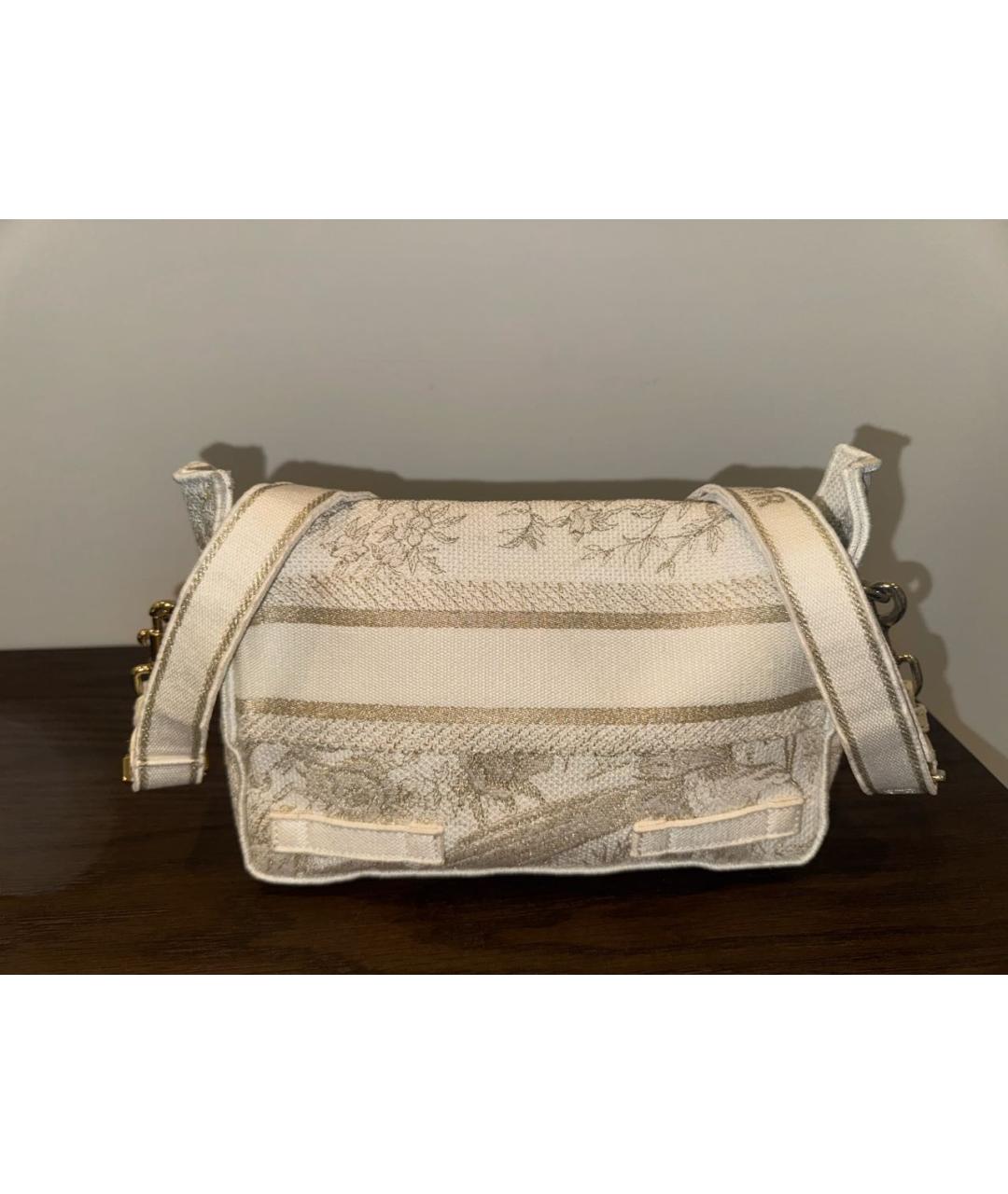 CHRISTIAN DIOR Бежевая жаккардовая сумка через плечо, фото 3