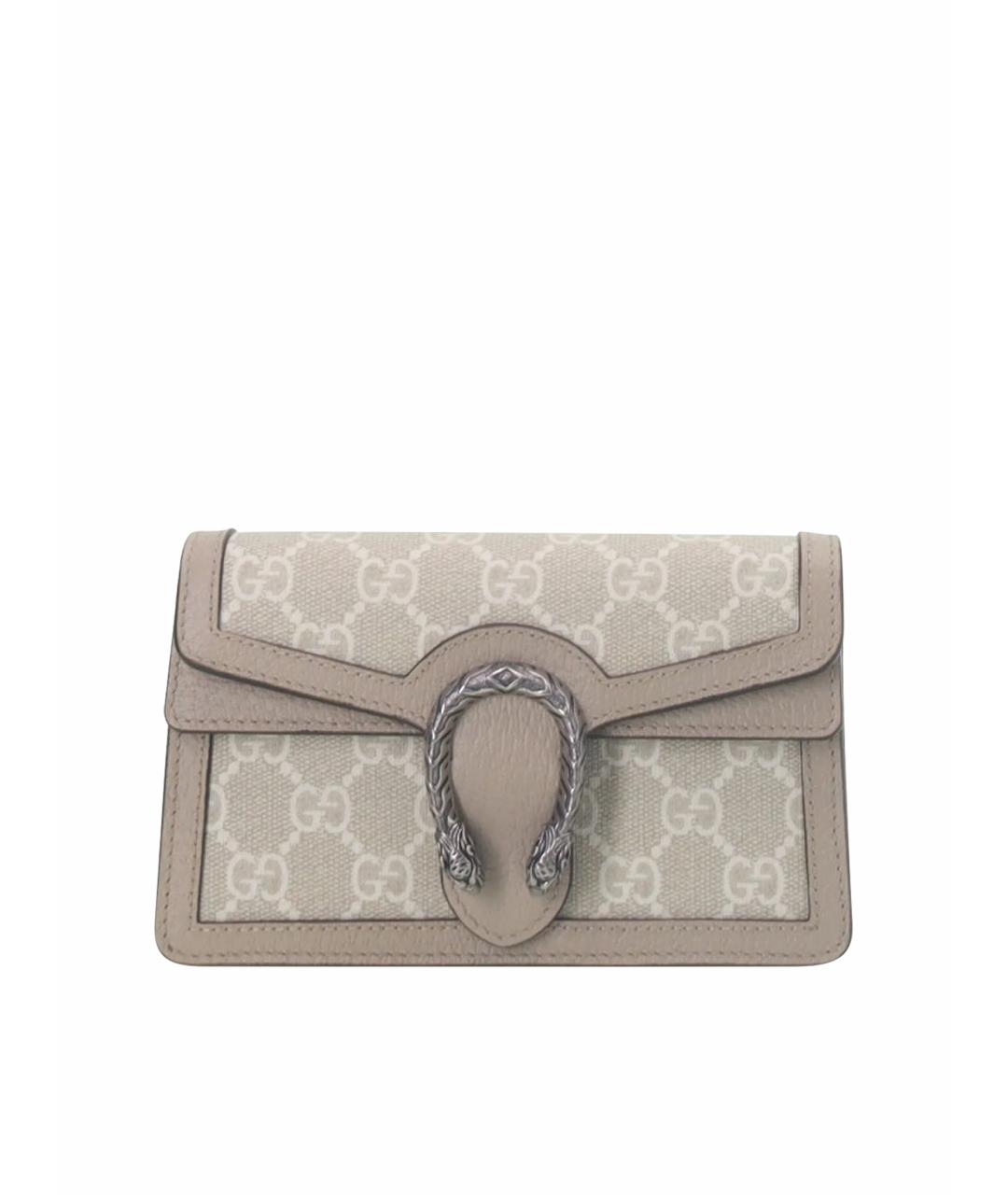 GUCCI Бежевая кожаная сумка через плечо, фото 1