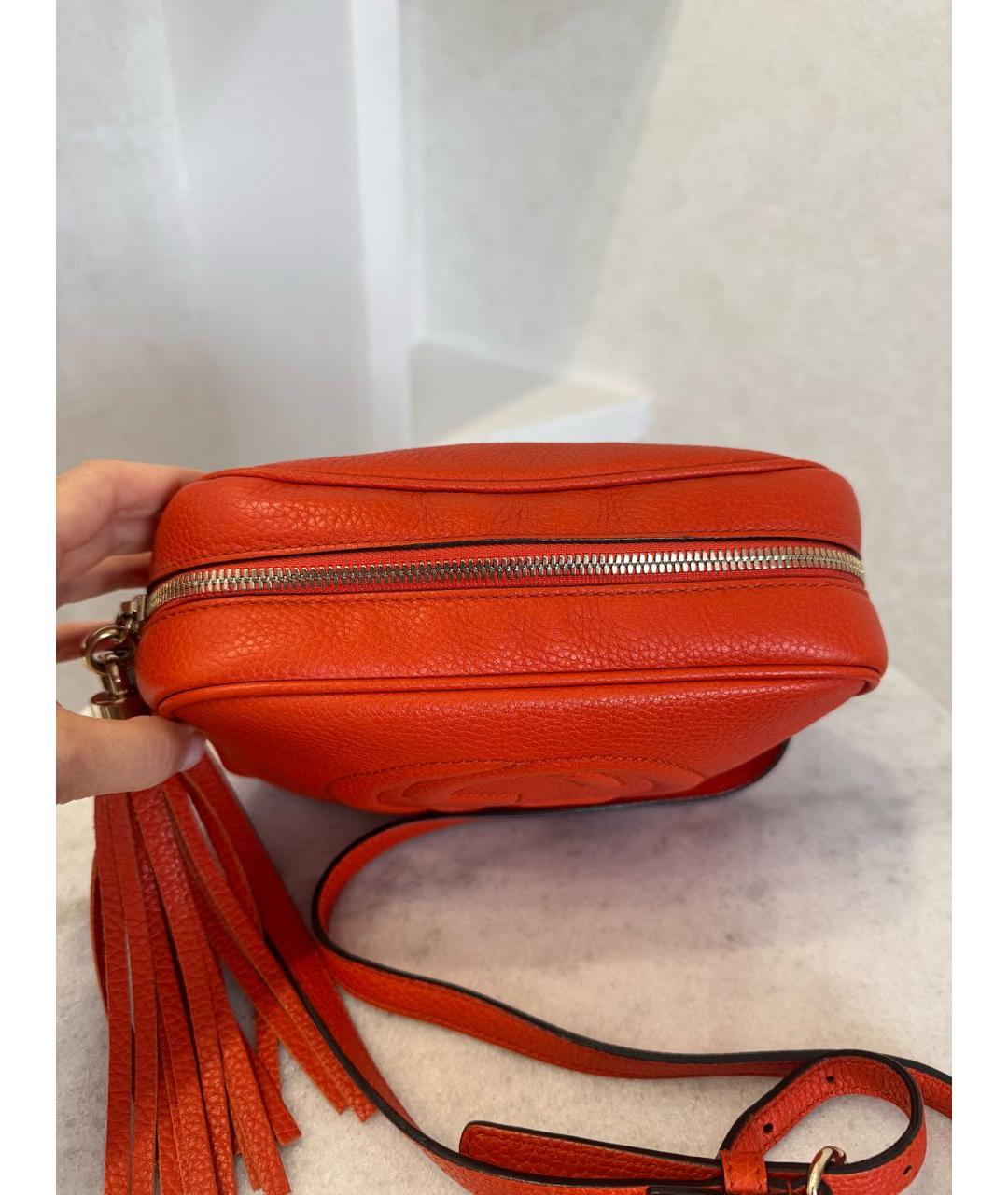 GUCCI Оранжевая кожаная сумка через плечо, фото 7