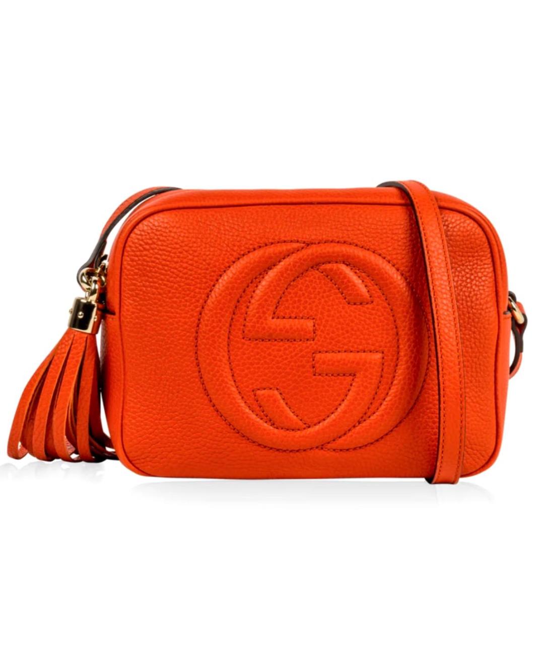 GUCCI Оранжевая кожаная сумка через плечо, фото 9