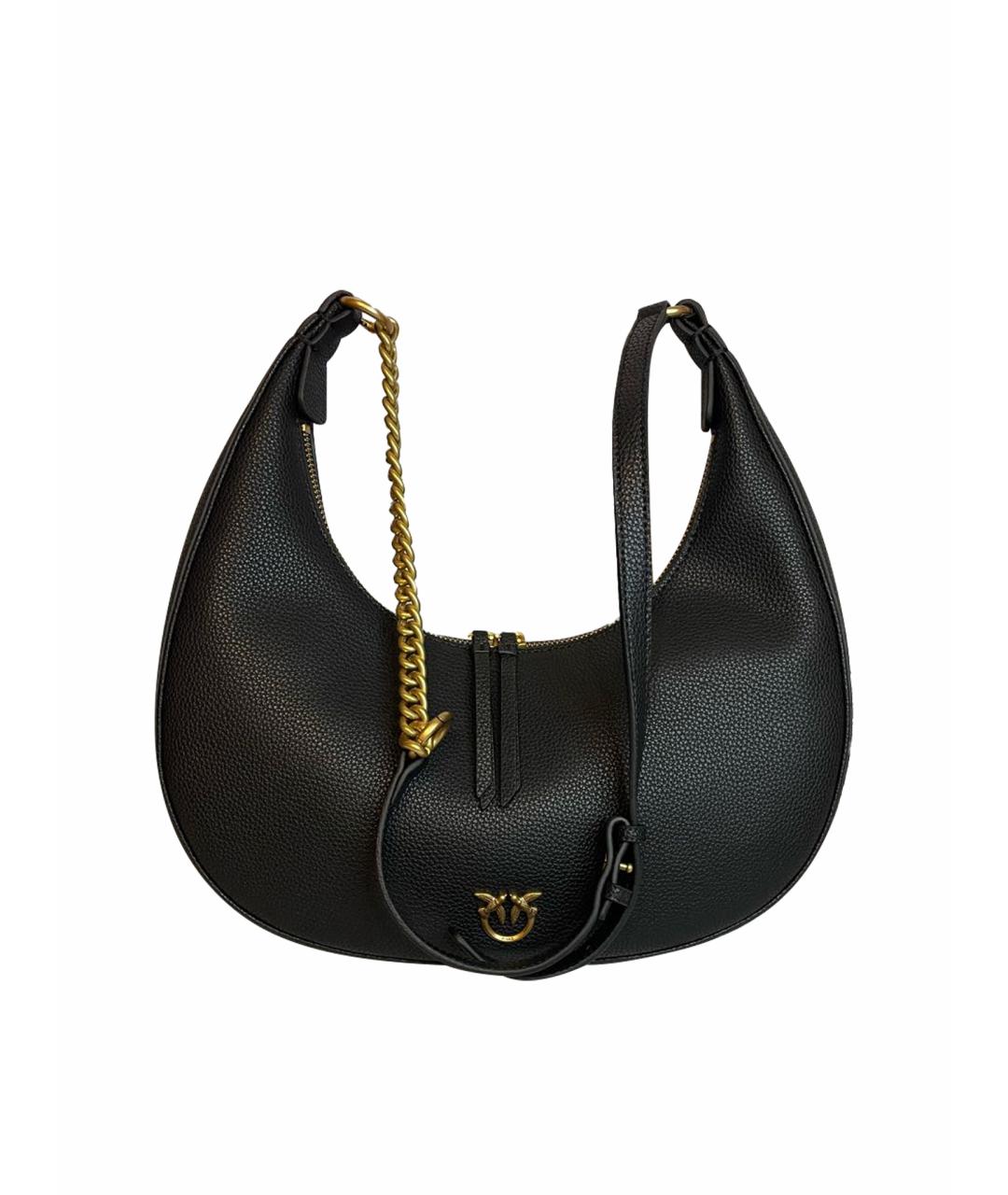 PINKO Черная кожаная сумка через плечо, фото 1