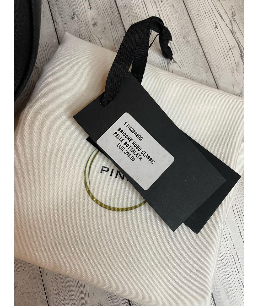 PINKO Черная кожаная сумка через плечо, фото 3