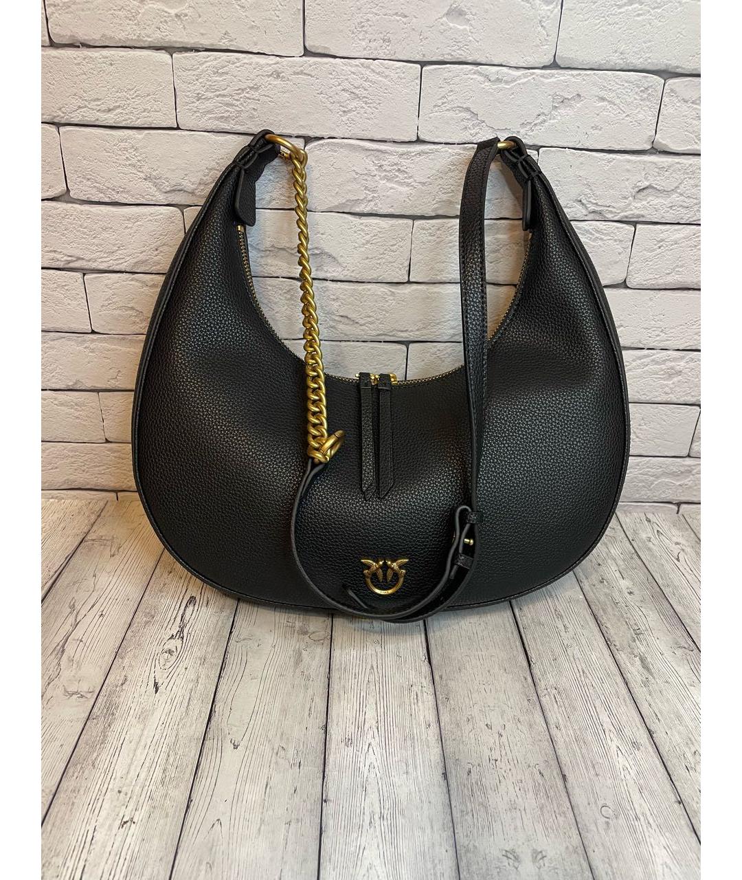 PINKO Черная кожаная сумка через плечо, фото 9