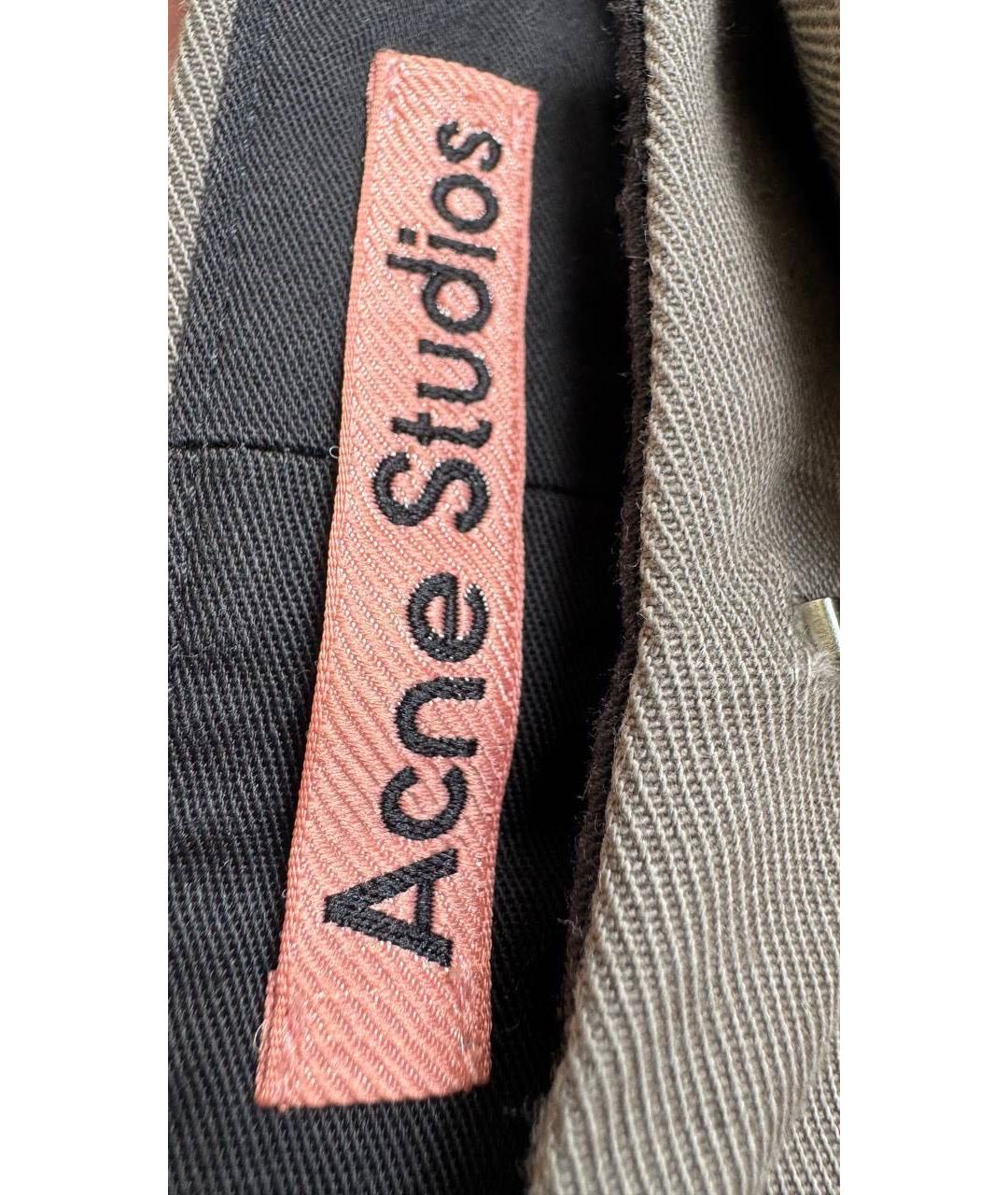 ACNE STUDIOS Антрацитовые хлопковые повседневные брюки, фото 4