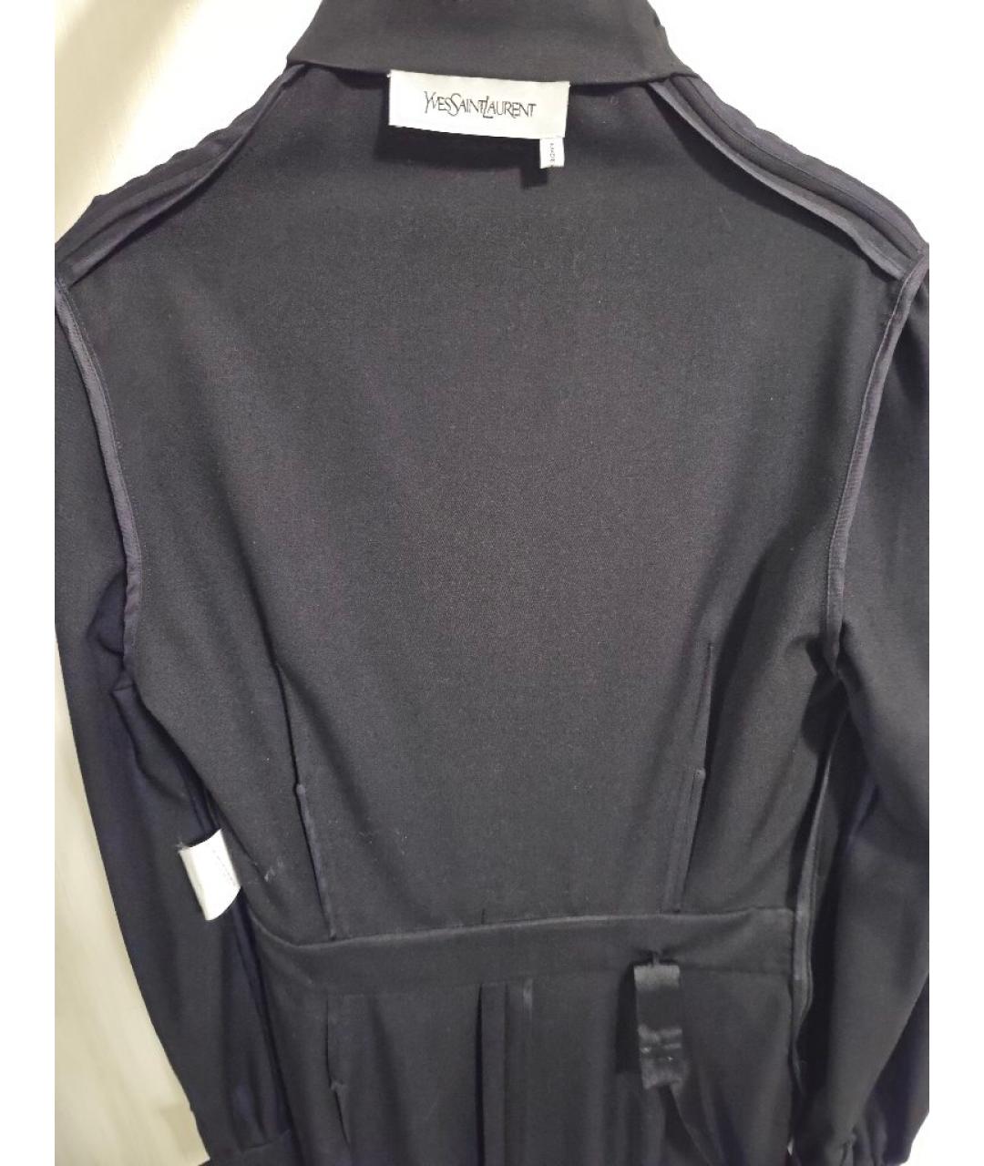 SAINT LAURENT Черное шерстяное вечернее платье, фото 3