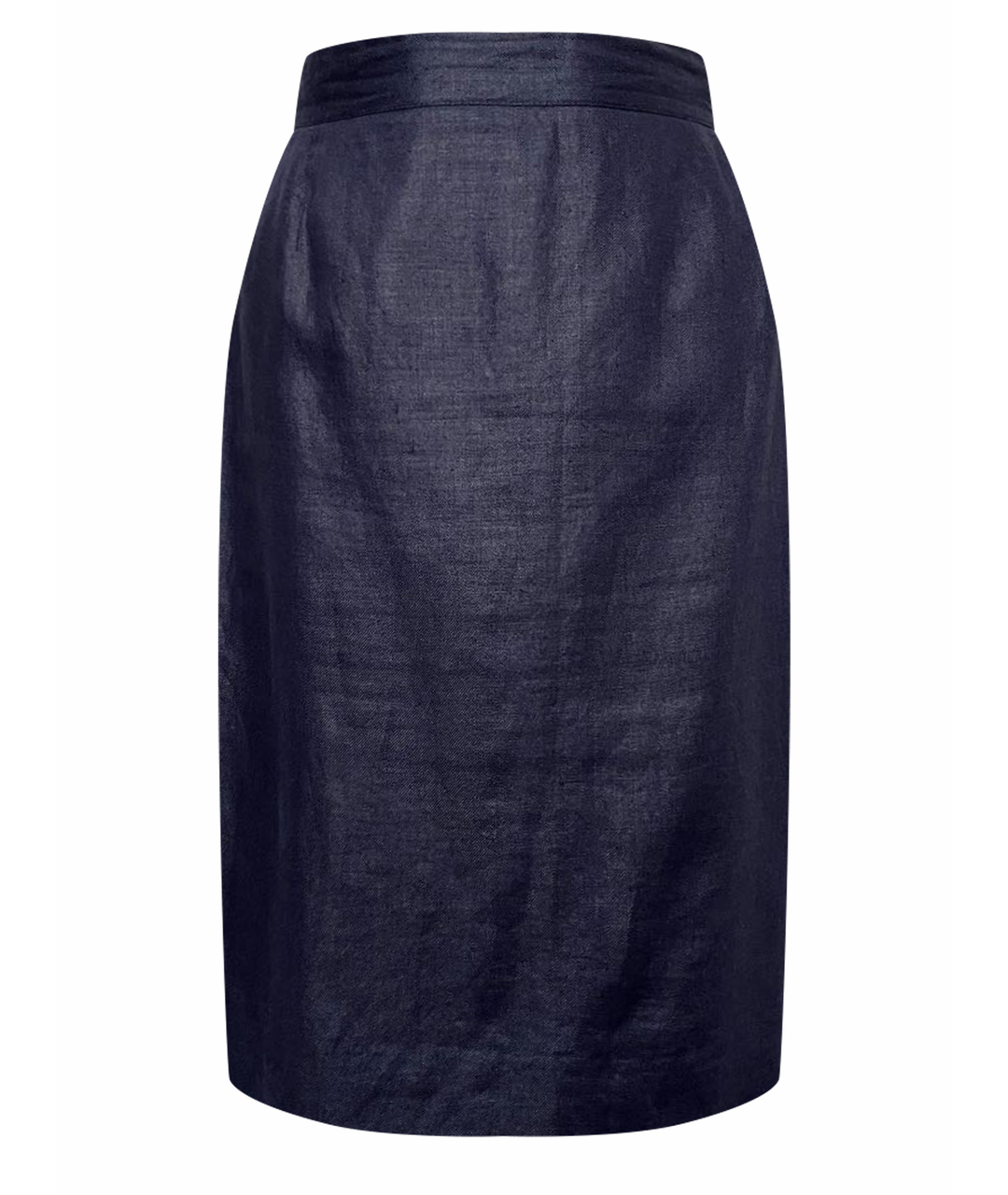 GIANFRANCO FERRE VINTAGE Темно-синяя льняная юбка миди, фото 1