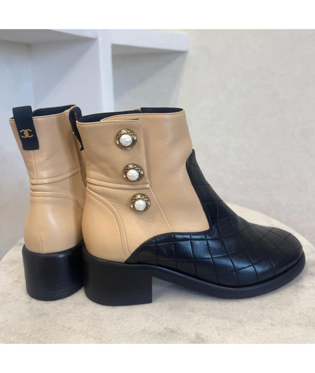 CHANEL Черные кожаные ботинки, фото 2