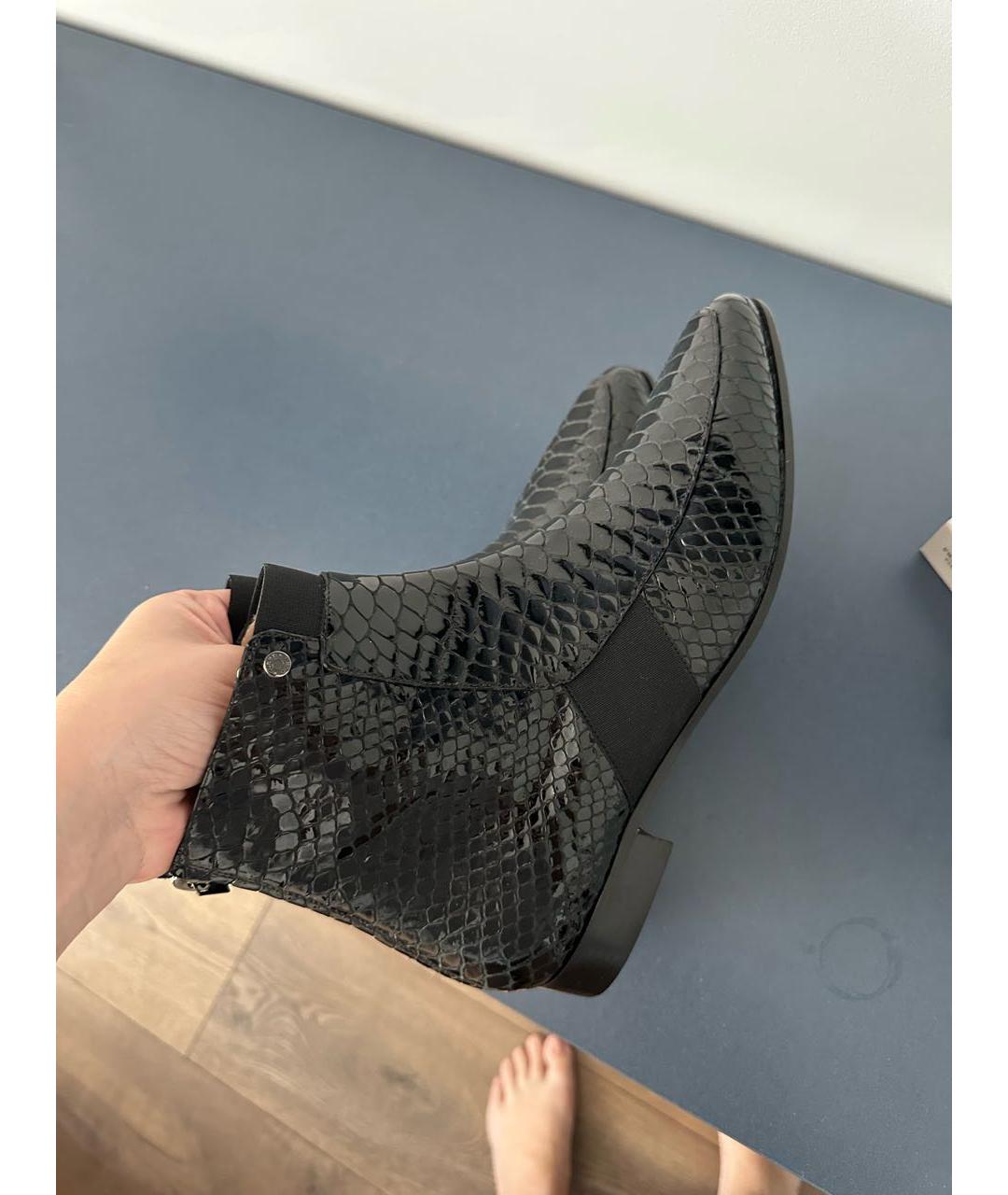 JIMMY CHOO Черные полусапоги из лакированной кожи, фото 5