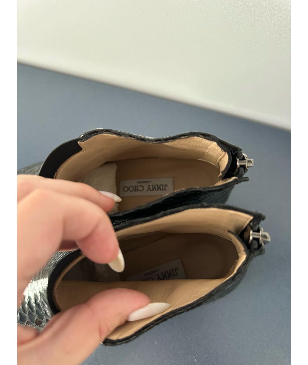 JIMMY CHOO Черные полусапоги из лакированной кожи, фото 3