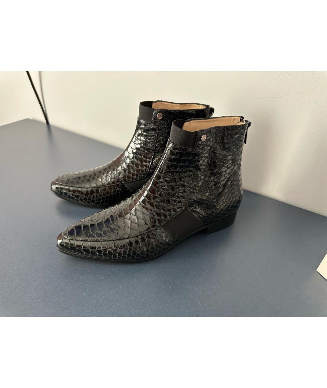 JIMMY CHOO Черные полусапоги из лакированной кожи, фото 9