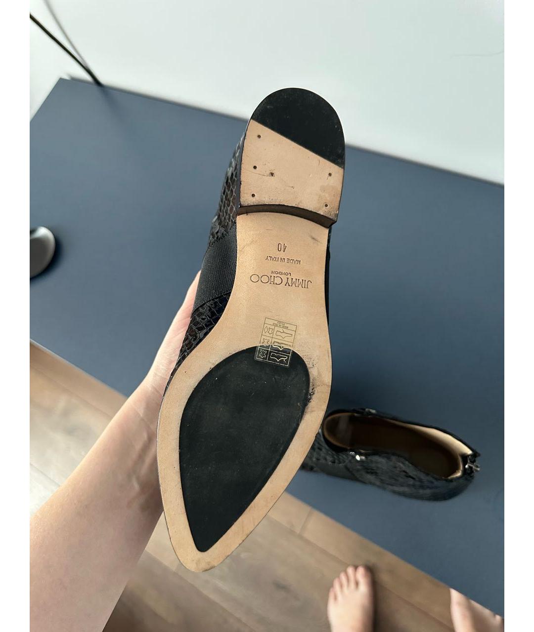 JIMMY CHOO Черные полусапоги из лакированной кожи, фото 7