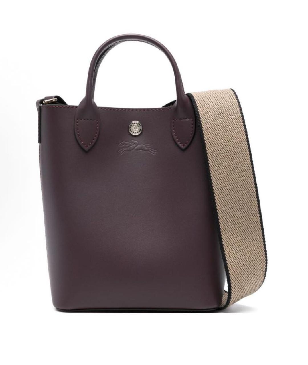 LONGCHAMP Фиолетовая кожаная сумка тоут, фото 2